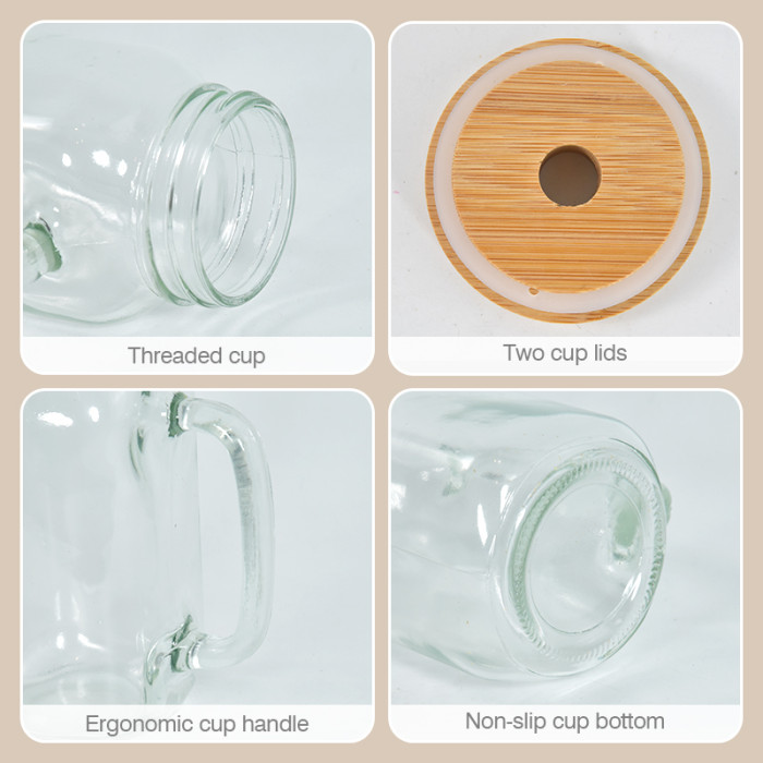 RTS US Warehouse 24oz Glass Mason Jars with Handle(Not for Sublimation)