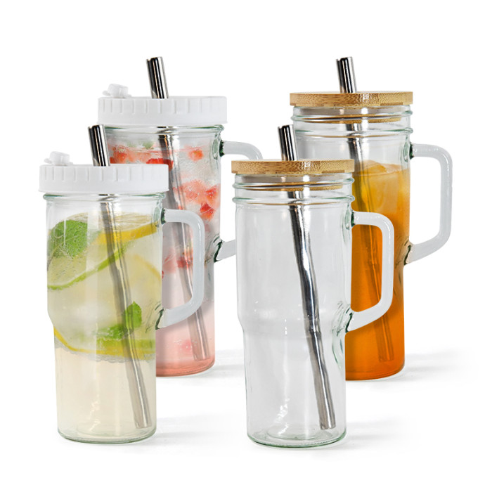 RTS US warehouse 24oz Glass Cups Juice/coffe Mugs (Not for sublimation)