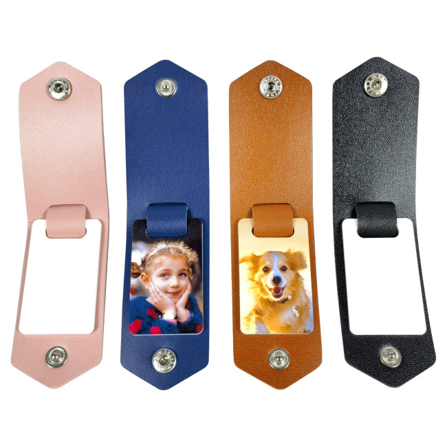 China Warehouse Leather Keychains with Aluminium Sublimation Plate Key chain KeyChain