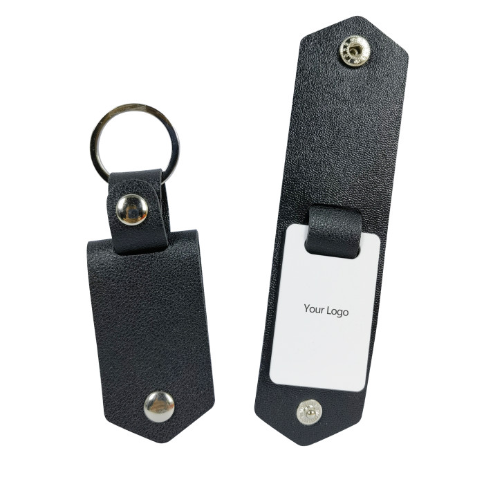 China Warehouse Leather Keychains with Aluminium Sublimation Plate Key chain KeyChain