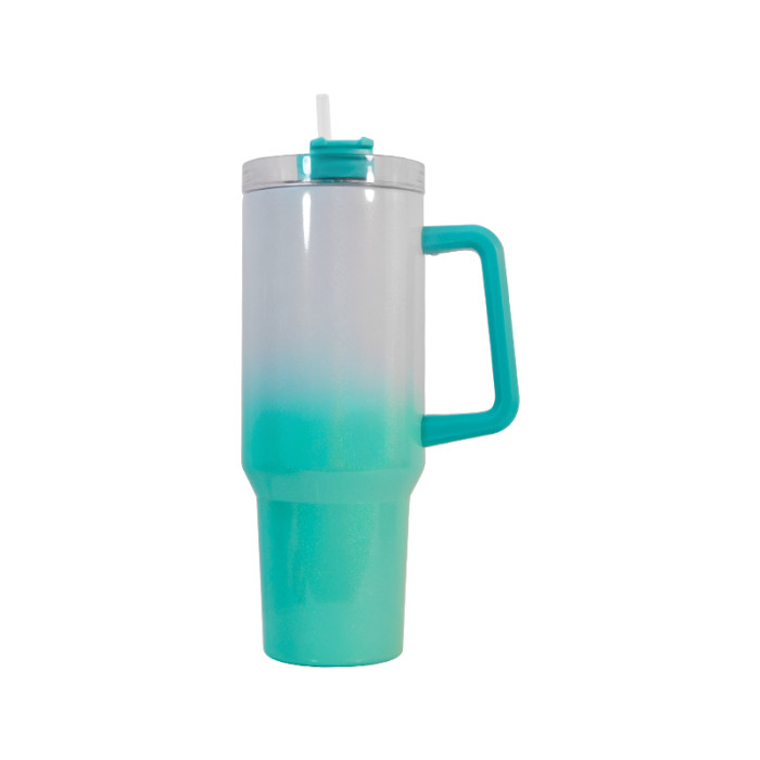 US Warehouse 40OZ gradual change shimmer sublimation tumbler with handle