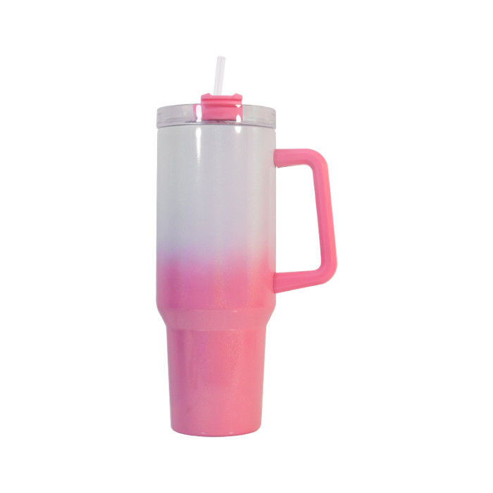 US Warehouse 40OZ gradual change shimmer sublimation tumbler with handle