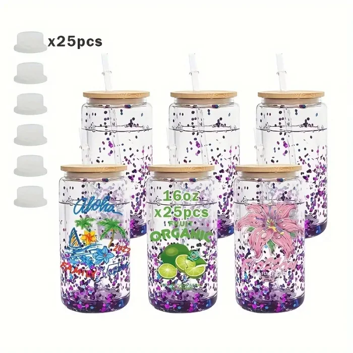 RTS US Warehouse 16oz snow globe sublimation glass Cup
