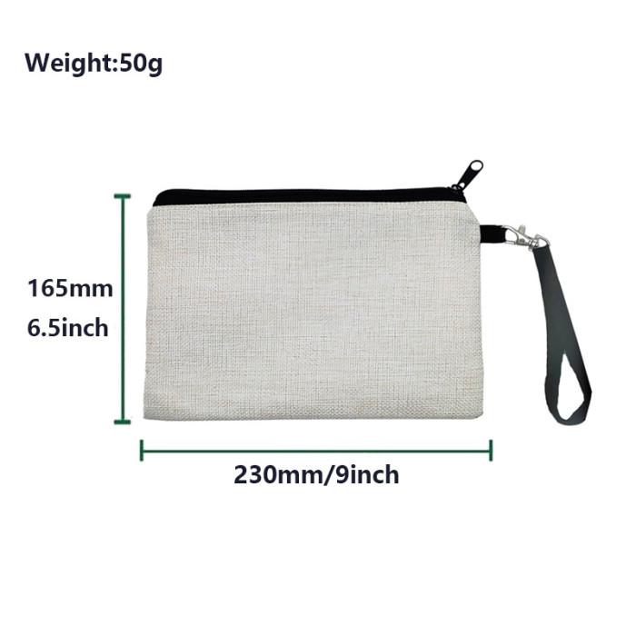 China Warehouse Flax Sublimation Makeup Bags/Pencil Bags