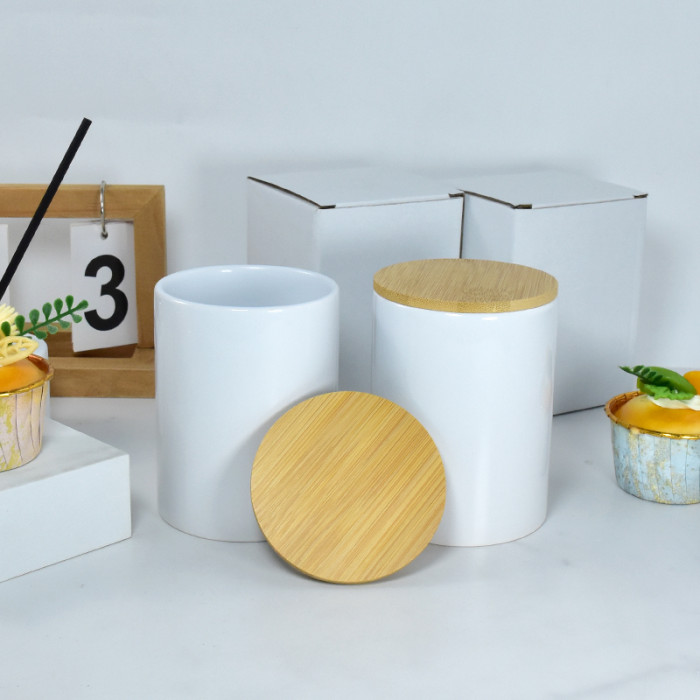 US Warehouse Ceramic 15oz Sublimation Candle Jar