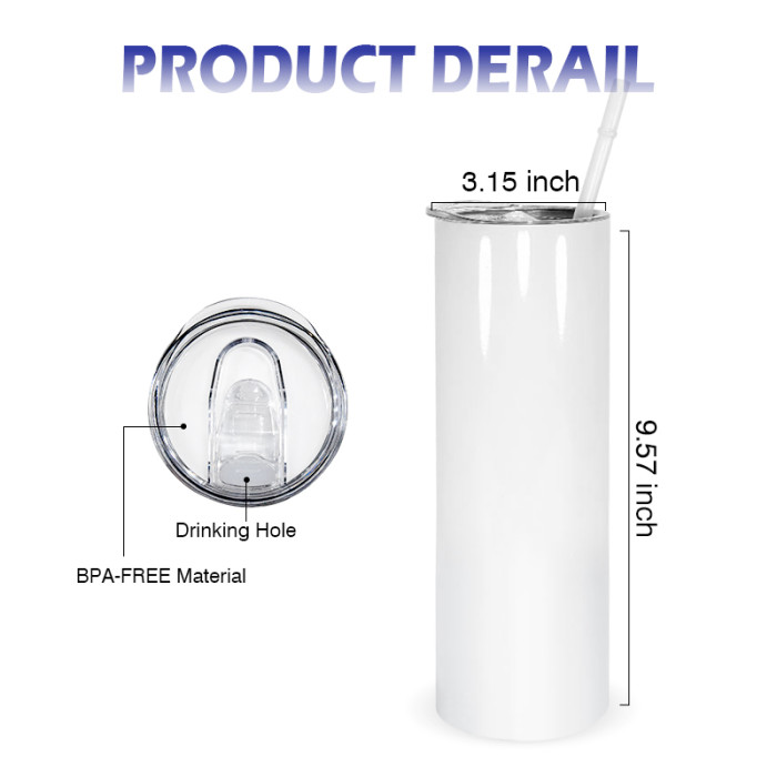 RTS US Warehouse 30oz sublimation blanks straight skinny tumbler