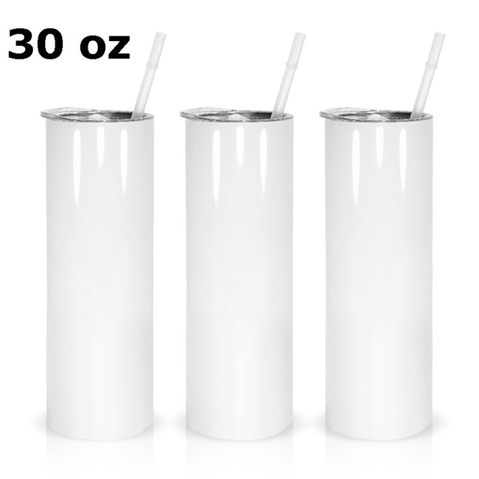 RTS US Warehouse 30oz sublimation blanks straight skinny tumbler