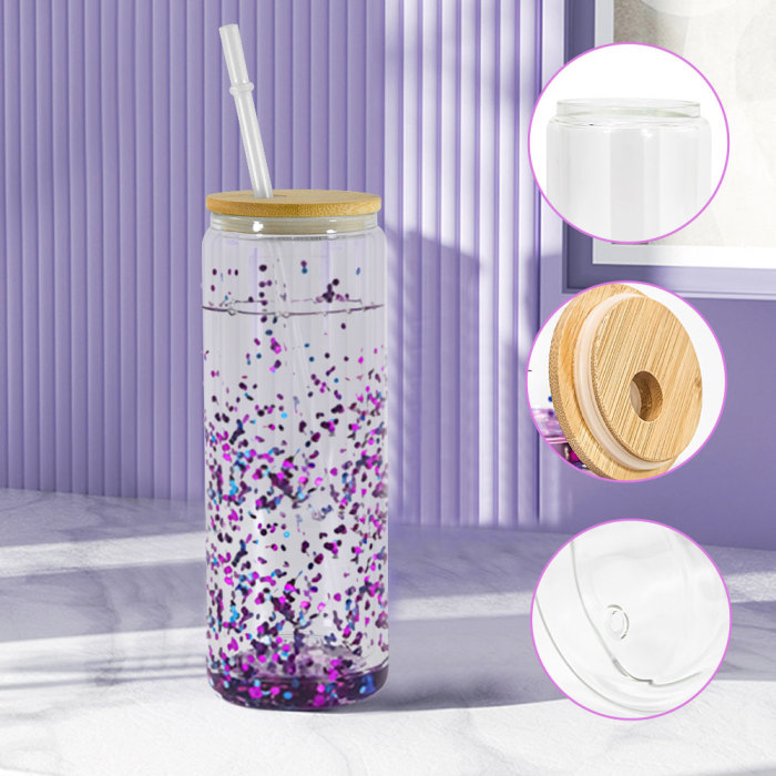 RTS US Warehouse 25oz snow globe sublimation glass Cup