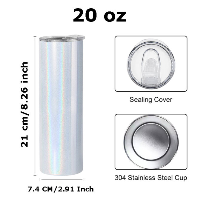 RTS US Warehouse 20oz Holographic/Shimmer Sublimation tumbler