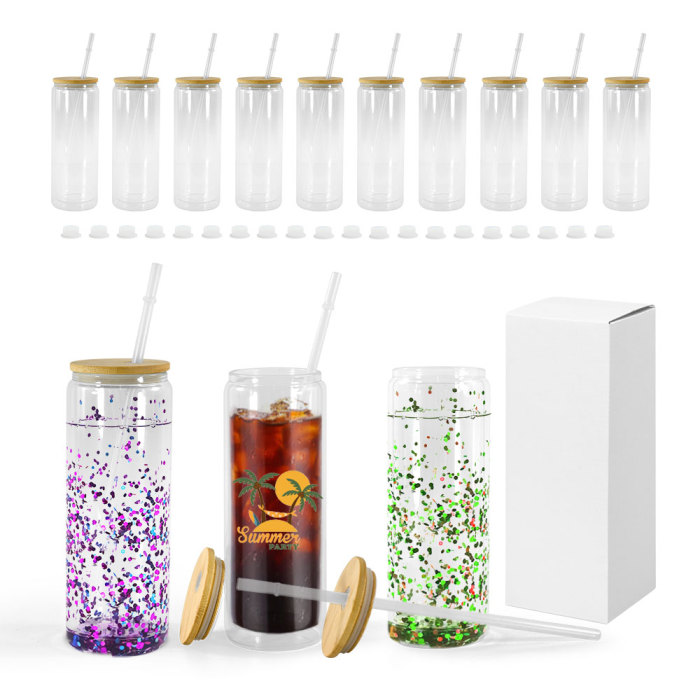 RTS US Warehouse 25oz snow globe sublimation glass Cup