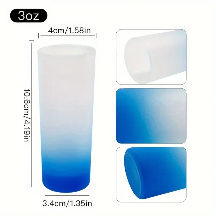US Warehouse 3oz Sublimation Colorful Shot Glass,mixed colors