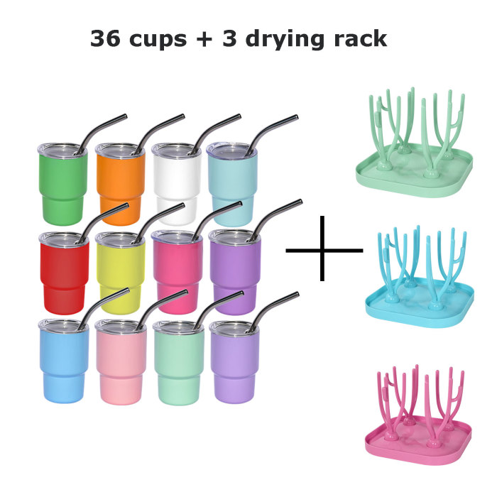 US Warehouse 3oz Sublimation Mini Cup With Drying Rack