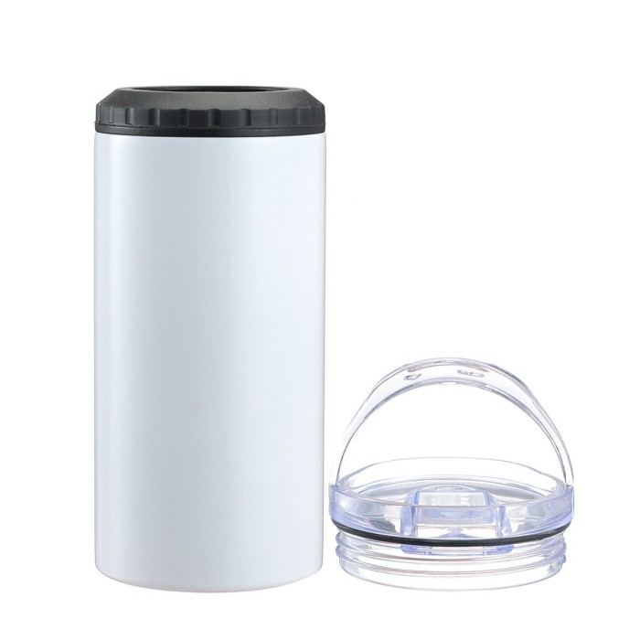 US Warehouse 16oz 4 in 1 Matte Sublimation can cooler with dual lids