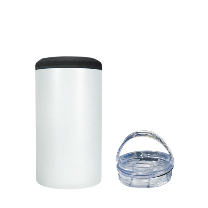 US Warehouse 16oz 4 in 1 Matte Sublimation can cooler with dual lids