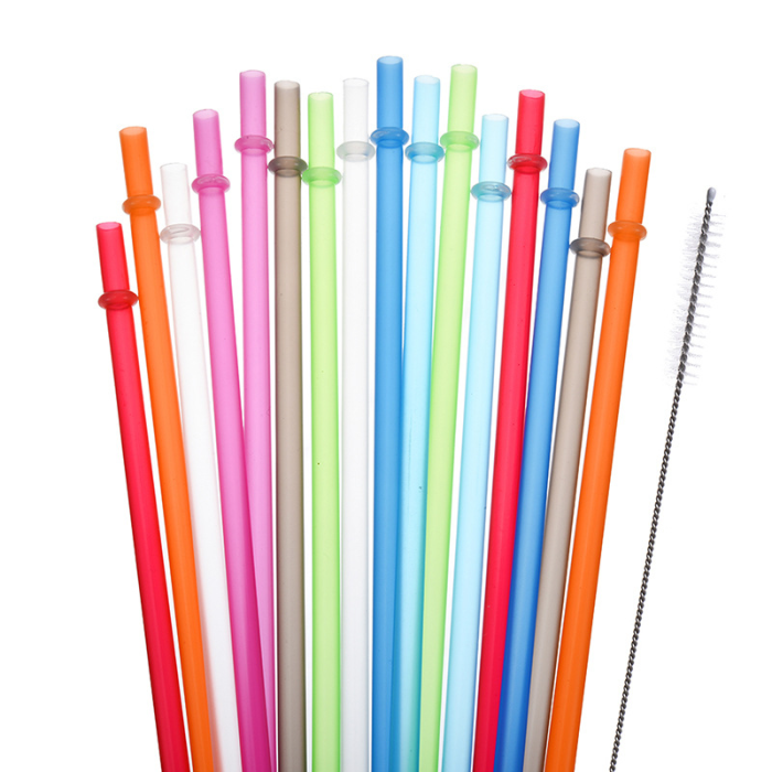 China Warehouse 240 pcs 23cm PP plastic Colorful Reuseable Straws