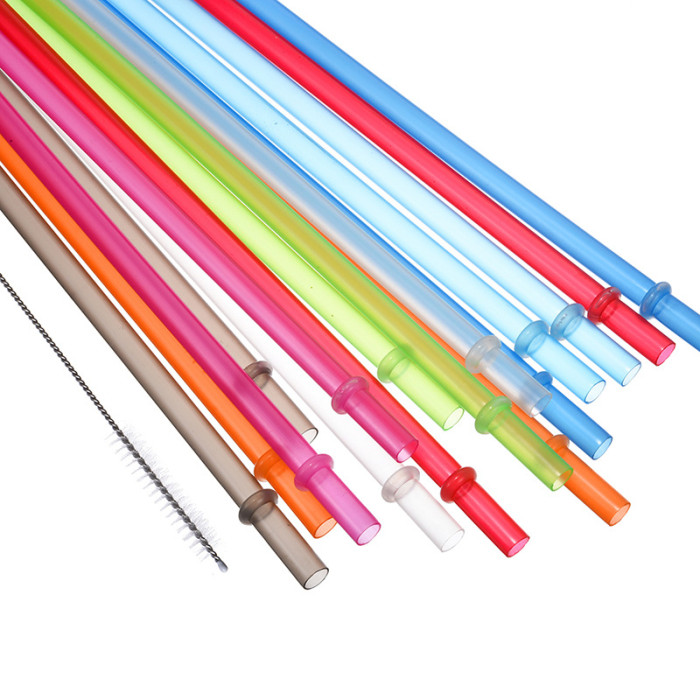 China Warehouse 240 pcs 23cm PP plastic Colorful Reuseable Straws