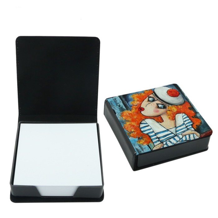 China warehouse sublimation PU leather Note Box with paper