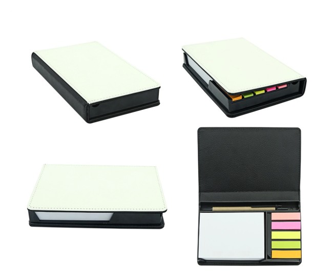 China warehouse Rectangle sublimation PU leather Note Box with paper+pen