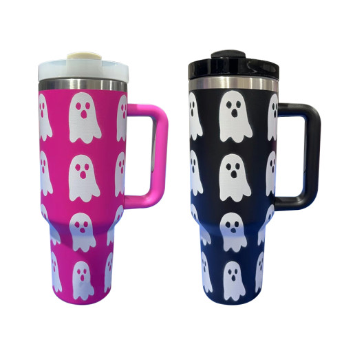 China Warehouse Ghost Printing 40oz Powder Coated tumbler