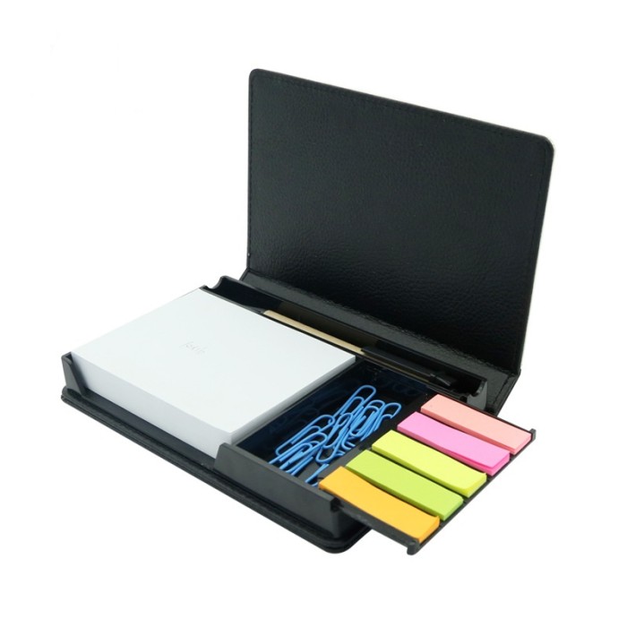 China warehouse Rectangle sublimation PU leather Note Box with paper+pen