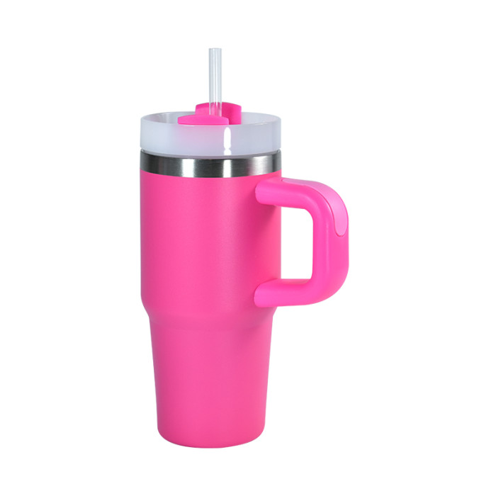 China Warehouse 14oz powder caoated tumbler with handle