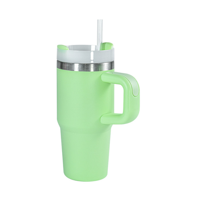 China Warehouse 14oz powder caoated tumbler with handle