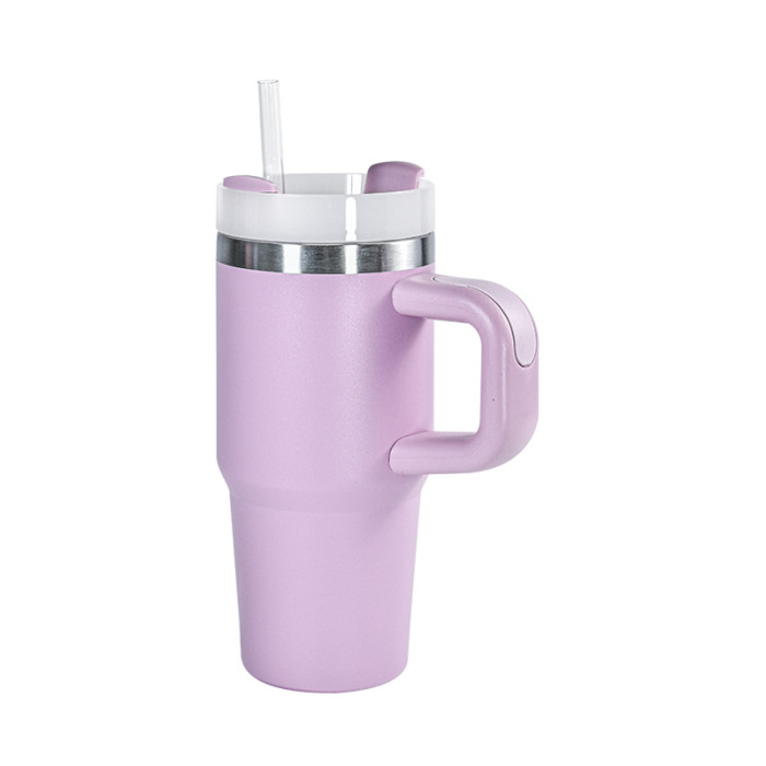 China Warehouse 14oz powder caoated tumbler with handle