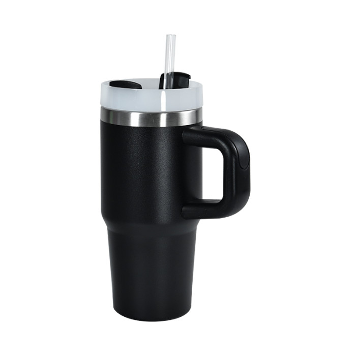 China Warehouse 14oz powder caoated tumbler with handle