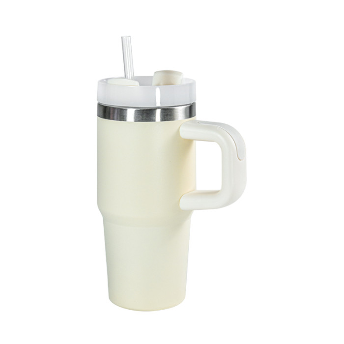 China Warehouse 14oz powder caoated tumbler with handle