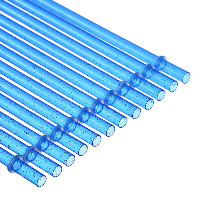 China Warehouse 240 pcs 23cm PP plastic Reuseable Colorful straws with silver glitter