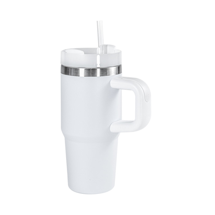 China Warehouse 14oz powder caoated tumbler with handle