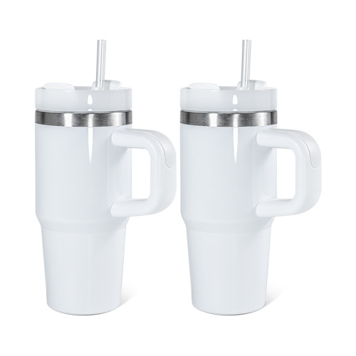 China Warehouse 14oz white sublimation blanks tumbler with handle