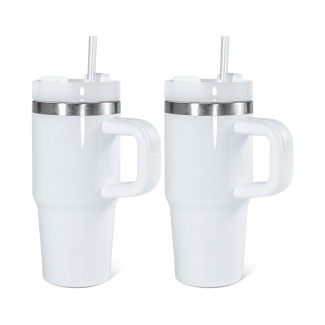China Warehouse 14oz white sublimation blanks tumbler with handle