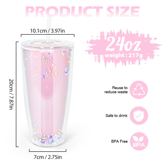 China Warehouse 24oz double wall plastic Cup,BPA FREE