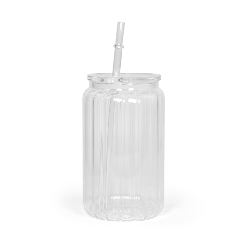 Clearance Sale US Warehouse 16oz sublimation glass Cup(the inside is wavy,outside is smooth)