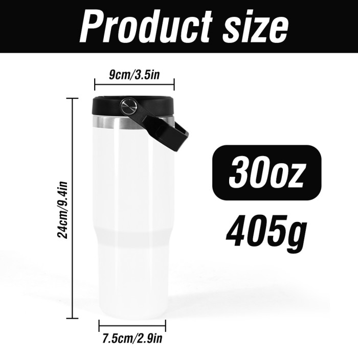 RTS US Warehouse 30oz sublimation tumbler with black lid