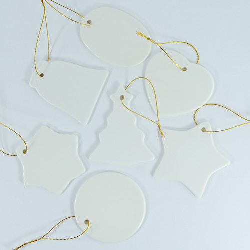 China warehouse 3 inches sublimation ceramic ornaments
