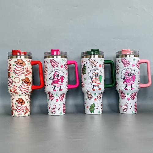 China Warehouse 40oz Powder Coated tumbler for Christmas
