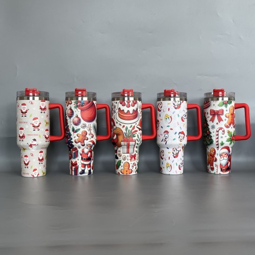 China Warehouse 40oz Powder Coated tumbler for Christmas