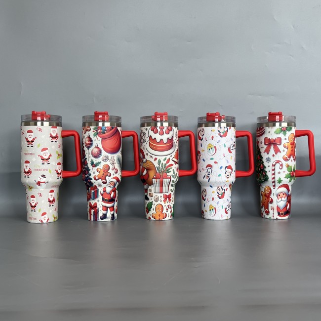 China Warehouse 40oz Powder Coated tumbler for Christmas