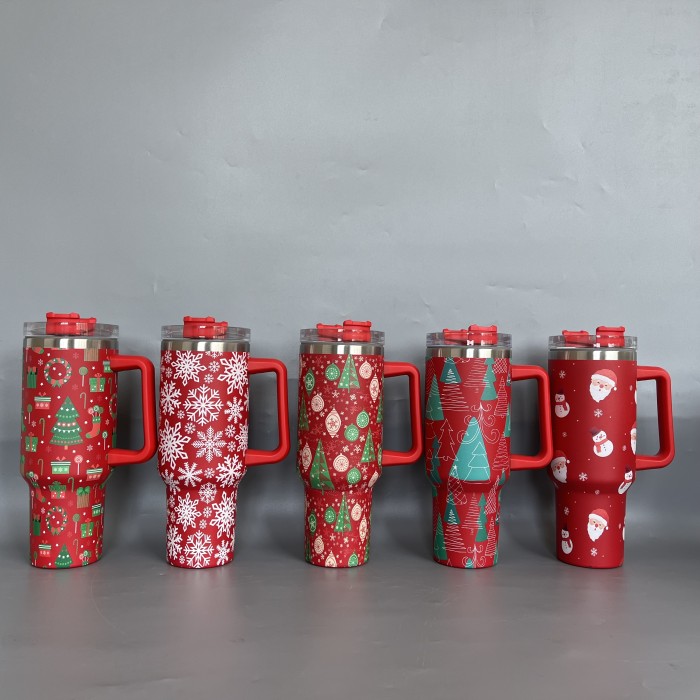 China Warehouse 40oz Powder Coated tumbler for Christmas