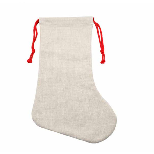 China Warehouse Flax Sublimation Blanks Christmas Stocking