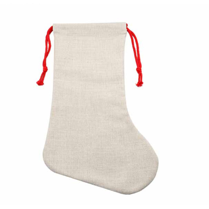 China Warehouse Flax Sublimation Blanks Christmas Stocking