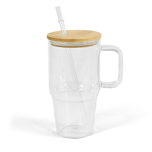 US warehosue 20oz Clear sublimation glass tumblers with handle