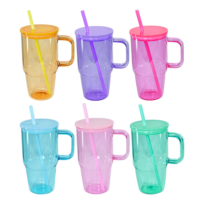 China warehosue 20oz Colored Sublimation Glass Tumblers