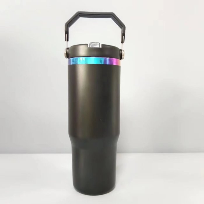 China Warehouse 30oz Powder Coated tumbler with Rainbow Plated