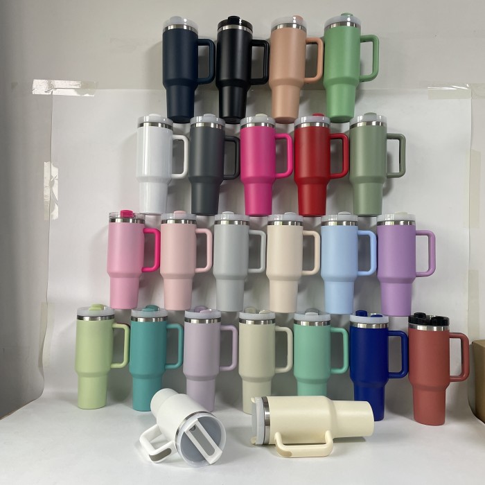 China Warehouse H2 40OZ powder coated travel tumblers