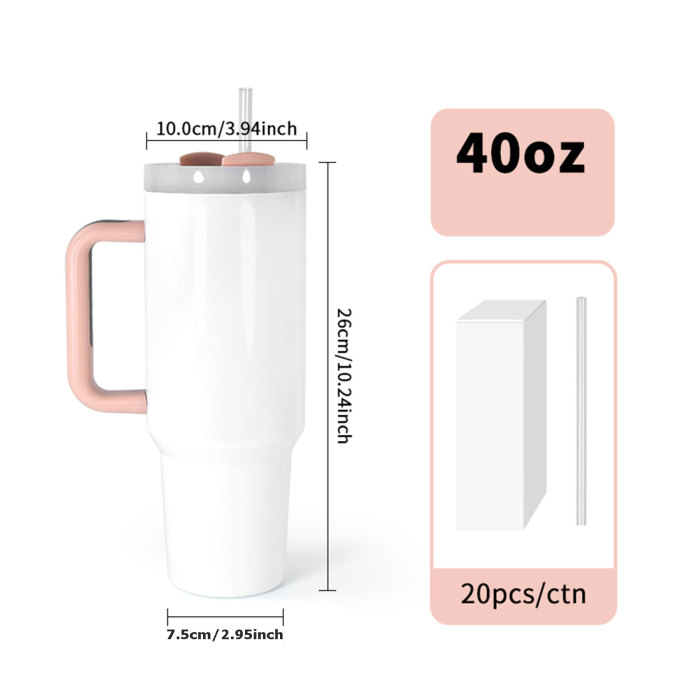 US Warehouse H2 40OZ sublimation tumbler with handle