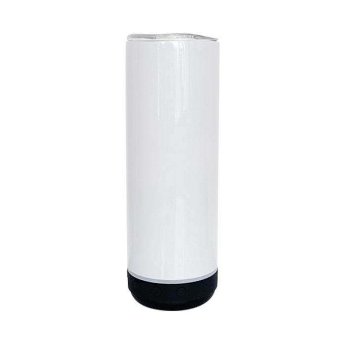 US Warehouse 20oz Sublimation Straight Tumbler with Black Speaker Music Tumbler