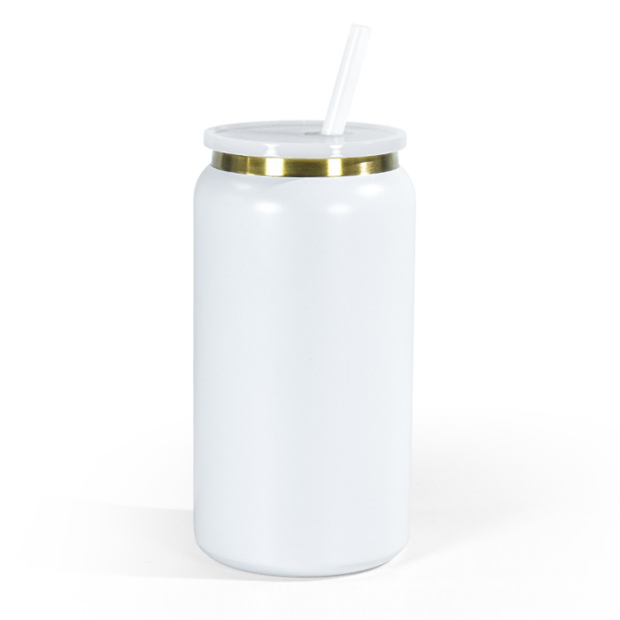 China Warehouse Stainless Steel 16oz Powder Coated Cup with Gold Plated(Not for sublimation)